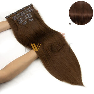 Invisible Clip in PU Human Hair Extension 12''-24'' Natural Straight Hair 7pcs/set Machine Remy Hair For Women 100g-120g
