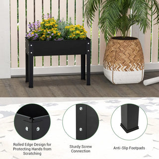 Raised Garden Bed Metal Planter Box with Legs Drain Hole Outdoor Indoor Elevated Garden Box for Vegetable Flower Herb Fruit Stan
