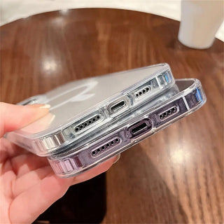 Transparent Magsafe Magnetic Case For iPhone 16 15 12 11 14 13 Pro Max Mini Plus Silicone Acrylic For Magsafe Cover Back Case