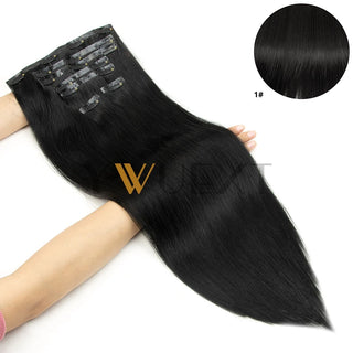 Invisible Clip in PU Human Hair Extension 12''-24'' Natural Straight Hair 7pcs/set Machine Remy Hair For Women 100g-120g