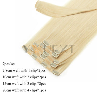 Invisible Clip in PU Human Hair Extension 12''-24'' Natural Straight Hair 7pcs/set Machine Remy Hair For Women 100g-120g