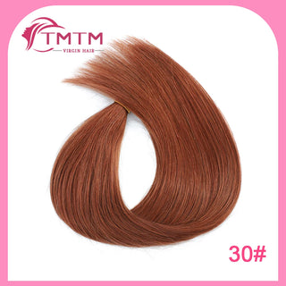 Straight Bulk Human Hair Extensions Brazilian Remy Human Hair No Weft 16-28 Inch Pre-Colored Copper Brown Bulk Hair For Braiding