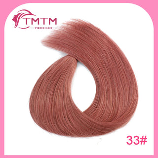Straight Bulk Human Hair Extensions Brazilian Remy Human Hair No Weft 16-28 Inch Pre-Colored Copper Brown Bulk Hair For Braiding