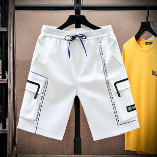 Mens Cargo Shorts Bermuda Short Pants for Men with Pockets Draw String Distressed Jorts Comfortable Strech Elastic Waist Homme