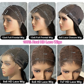 Eva Layered Cut 5x5 HD Lace Closure Wig Straight Glueless Wigs Highlight Human Hair Lace Frontal Wig Pre Plucked Bleached Knots