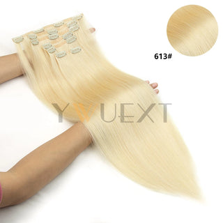 Invisible Clip in PU Human Hair Extension 12''-24'' Natural Straight Hair 7pcs/set Machine Remy Hair For Women 100g-120g