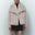 solid beige fur coat
