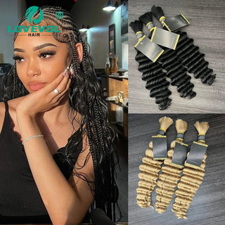 Deep Curly Bulk Human Hair Deep Wave for Boho Braids No Weft Brazilian Virgin  Bulk Human Hair for Braiding 14 To 28 Inch