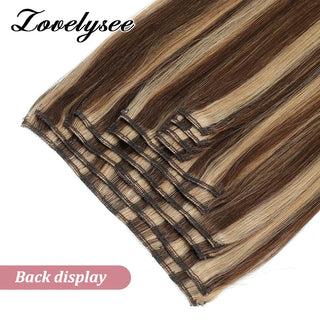 160G Thick Ends Clip in Hair Extensions Human Hair Double Weft Hair Extensions Brazilian 100% Remy Human Hair for Woman 14"-28"