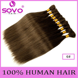 SOVO Brazilian Bulk Hair For Braiding Remy Hair Human Hair Bundles Bone Straight No Weft Natural Braiding Hair Extensions Weaves