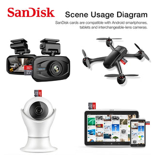 SanDisk Ultra Micro SD Memory Card TF Flash Card A1 V10 C10 U1 32GB 64G 128G 256G for Camera Phone Nintendo Switch Table