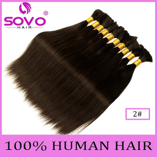 SOVO Brazilian Bulk Hair For Braiding Remy Hair Human Hair Bundles Bone Straight No Weft Natural Braiding Hair Extensions Weaves